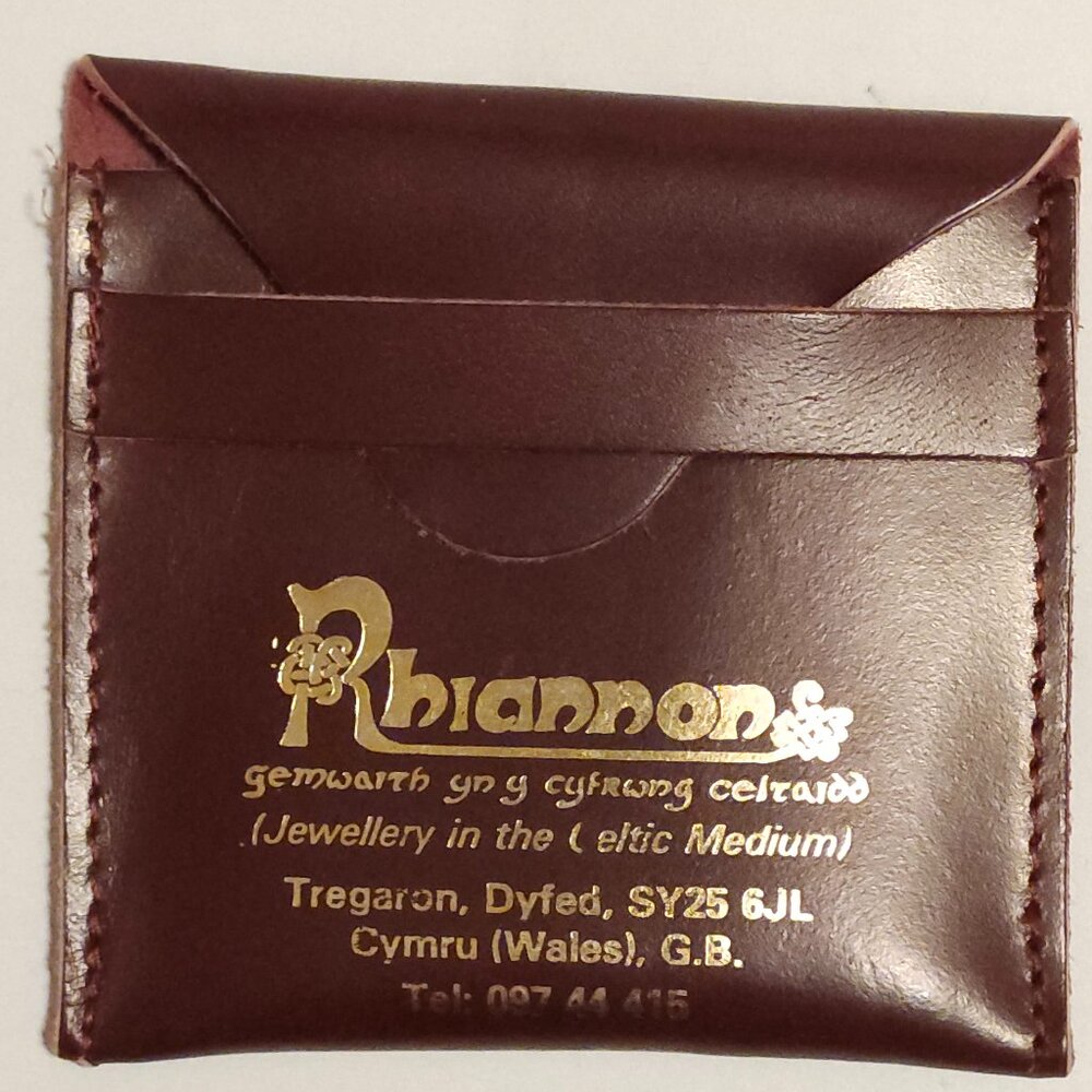 Rhiannon Welsh Gold Centre Welsh Jewelry Pouch Leather